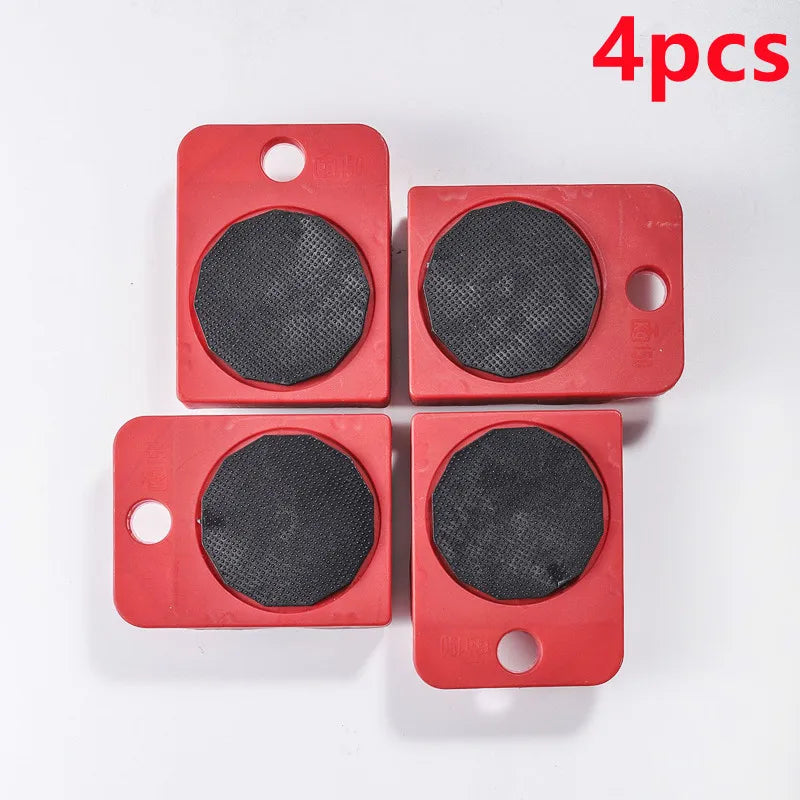 quatre pieces roulettes rouges leve meuble rouge