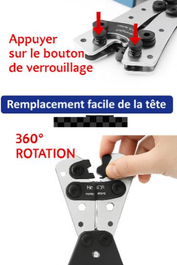 remplacement de la tete de pince a sertir