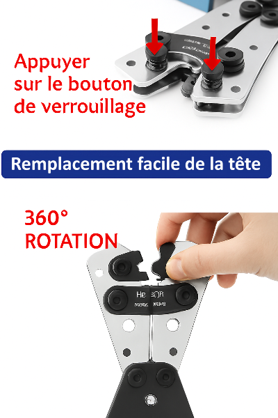 remplacement de la tete de pince a sertir