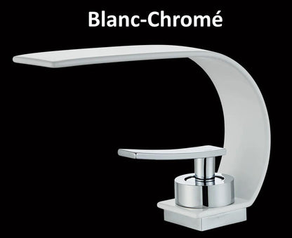 Robinet salle de bain blanc chromé 