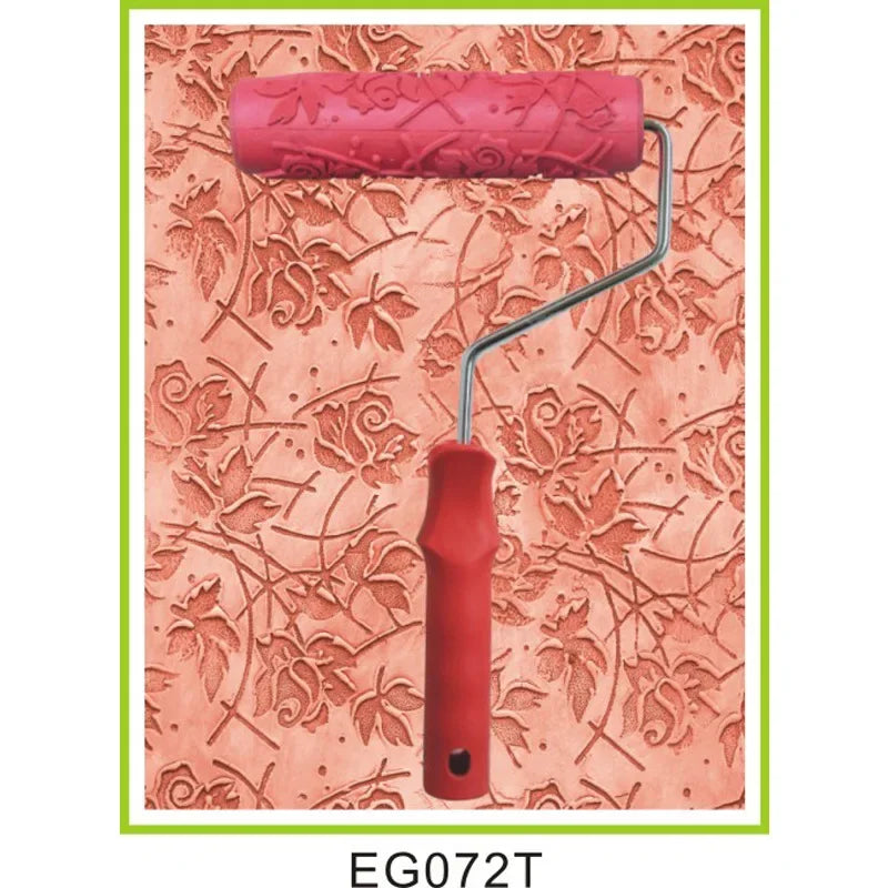 Rouleau peinture décoratif rouge à motifs pour créer des textures murales sur mur decore en rouge