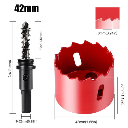 scie cloche bimetallique M42 HSS 42mm rouge avec foret centrage ressort ejecteur dimensions