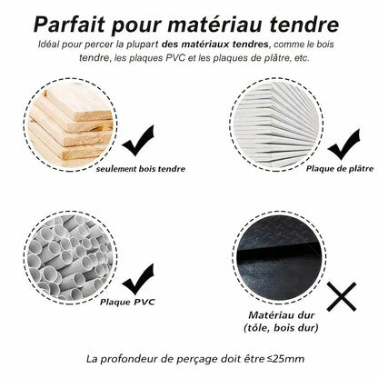 scie cloche pour bois plaque de platre plaque PVC 