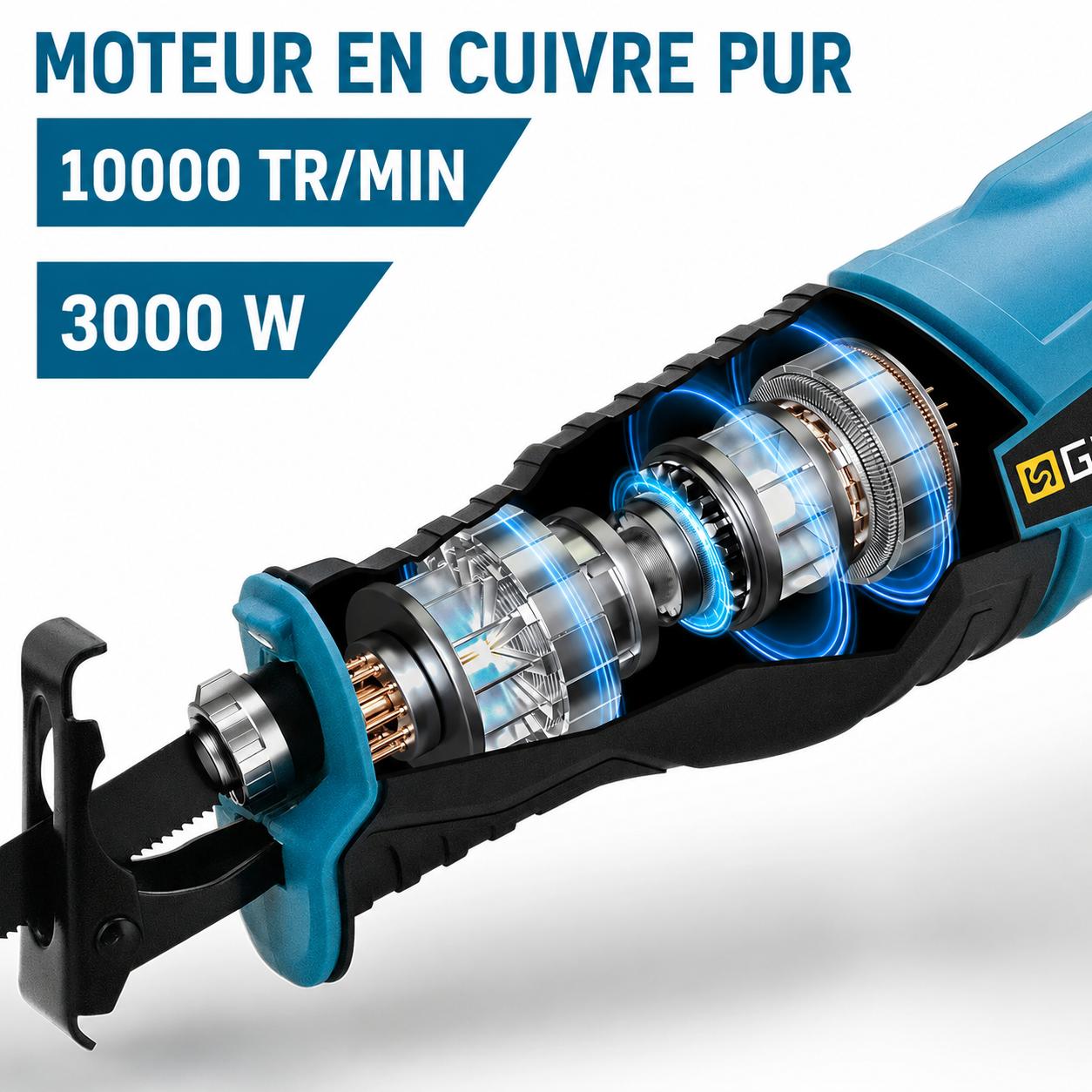 scie sabre électrique sans fil Makita 18V, moteur cuivre 3000w , bois acier et pvc
