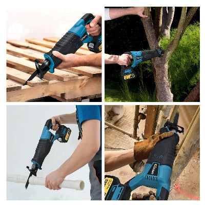 scie sabre électrique, sans fil, coupe branches, bois, tubes pvc, petits tubes aciers ou cuivre 