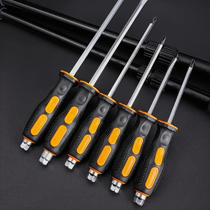six tournevis a frapper de couleur orange et noire 