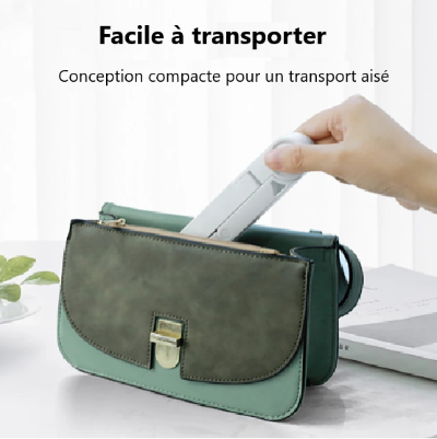 support tablette blanc dans un  sac mauve, transport facile