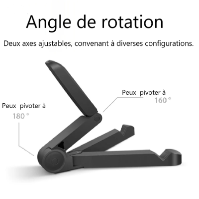 Support tablette noir à plusieurs angles de  rotation