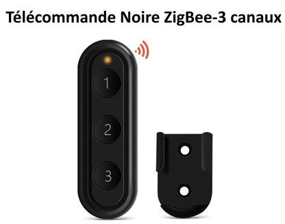 Télécommande noire à trois canaux , interrupteur zigbee