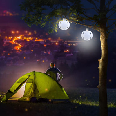 tente camping verte éclairée la nuit par Lampe solaire extérieur ,Lampe solaire multifonction