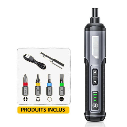 Tournevis Électrique |Mini Tournevis Électrique Rechargeable USB 2000 mAh – Kit Multifonction de Réparation de Précision