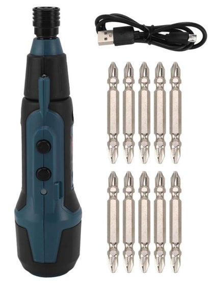 Tournevis électrique sans fil 3.6V avec câble de charge USB et 10 embouts cruciformes doubles