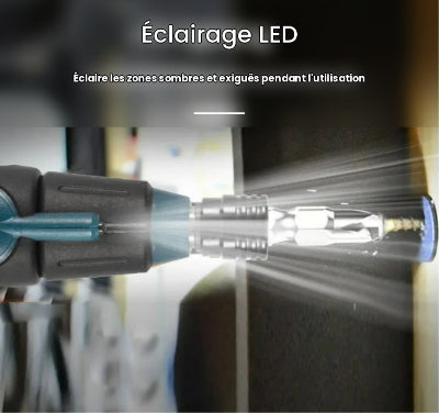 Tournevis électrique sans fil multifonction à LED pour éclairer les espaces sombres et difficiles d’accès