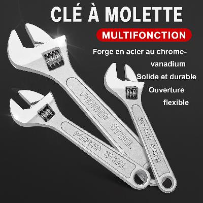 Trois CLE A molette argentees differentes multifonction