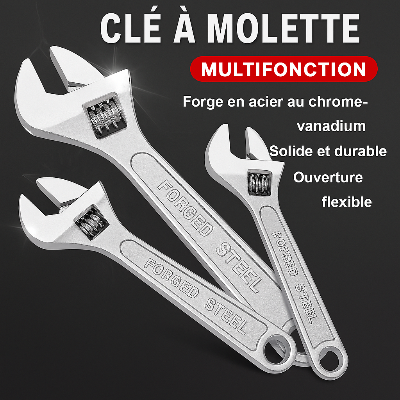 Trois CLE A molette argentes differentes multifonction