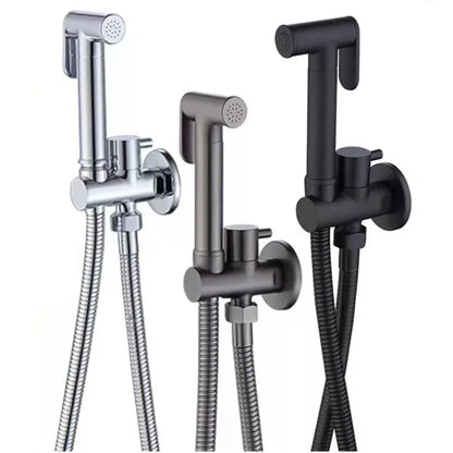 trois Douchette WC noire chromee et grise