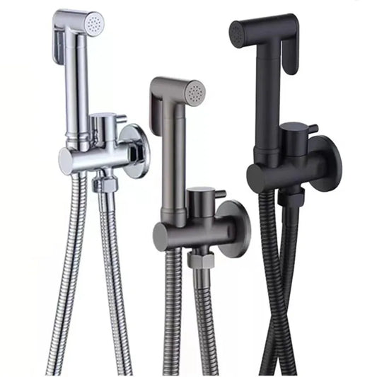 trois Douchette WC noire chromee et grise