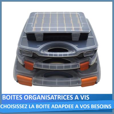 trois Malette a outils  cloisons amovibles et couvercles transparents 
