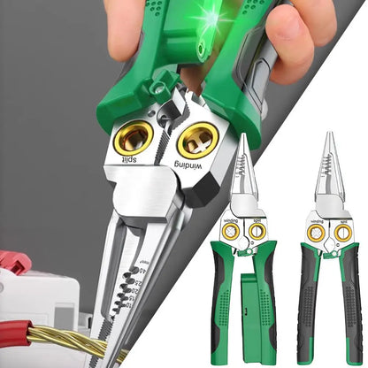 trois  PINCE A DENUDER multifonction poignee verte poignee noire cable rouge