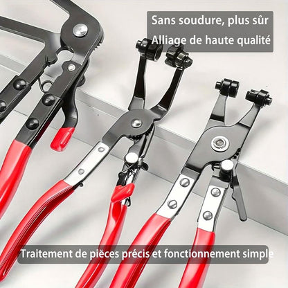 trois Pince de serrage a poignee rouge