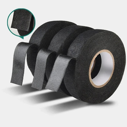 trois rouleaux de  ruban adhesif ignifuge noir
