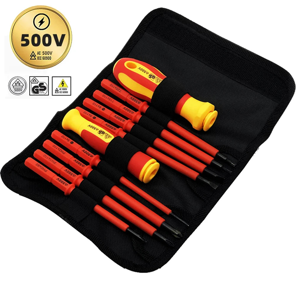 trousse noire de TOURNEVIS ELECTRICIEN ,  isolé,confort et ergonomie