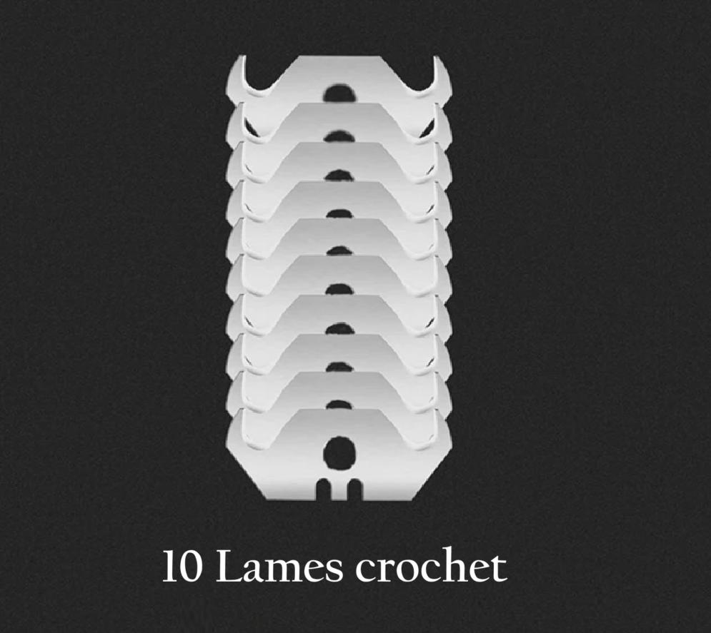 un lot de dix lames crochet du cutter