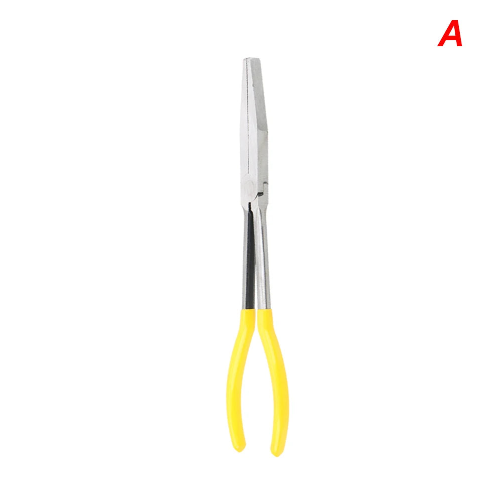 Une pince bec long poignée ergonomique jaune