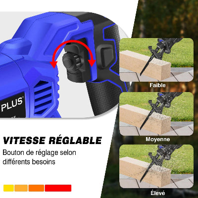 vitesse réglable de la Scie sabre à poignée bleu,faible, moyenne et élevée